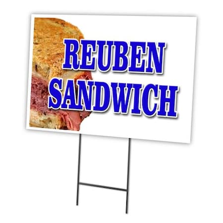 Signmission Reuben Sandwich Yard Sign & Stake outdoor plastic coroplast window, C-1216-DS-Reuben Sandwich C-1216-DS-Reuben Sandwich